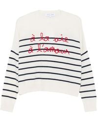Maison Labiche - Buzelin Gestreepte Trui Met Geborduurd Logo - Lyst
