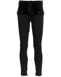 Unravel Project Vaqueros pitillo con panel de terciopelo - Negro