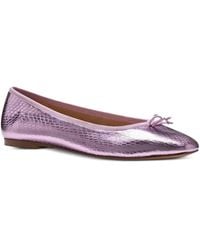 Geox - Metallic-Effect Snakeskin-Embossed Leather Ballet Flats - Lyst