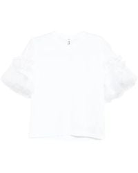 Noir Kei Ninomiya - Ruffled-Sleeve T-Shirt - Lyst
