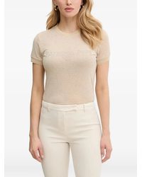 Patrizia Pepe - Rhinestone-Embellished T-Shirt - Lyst
