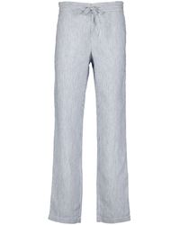 120% Lino - Stripe-pattern Linen Trousers - Lyst