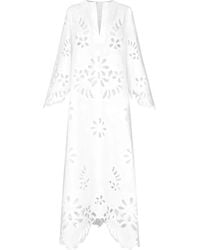 Dolce & Gabbana - Long Cotton Caftan With Cut-Out Detailing - Lyst