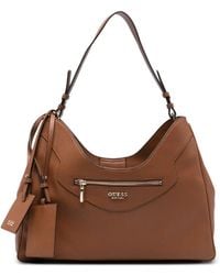 Guess - Sac Porté Épaule Antonia En Cuir Grainé - Lyst