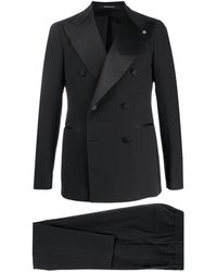 Tagliatore Double-breasted Slim Fit Suit - Black