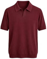 Franzese Collection - Ribbed V-Neck Cotton Polo Shirt - Lyst