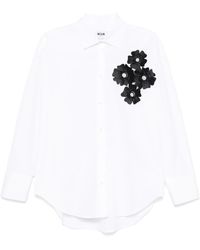 MSGM - Camisa con apliques florales - Lyst
