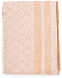 Twinset - Geometric-Pattern Logo Scarf - Lyst