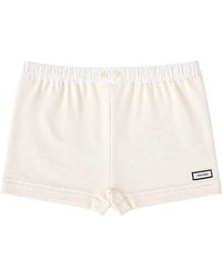 Entire studios - Lounge Elasticated-Waistband Logo-Patch Shorts - Lyst