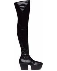 Prada - Leder Plateaustiefel - Lyst