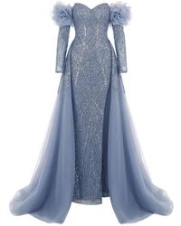 Gatti Nolli by Marwan - Off-Shoulder Sequin-Embellished Gown - Lyst