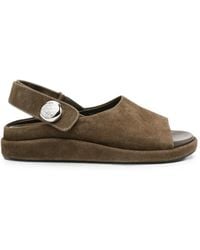 SERGIO MORETTI FIRENZE - Suede Slingback Sandals - Lyst