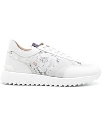Le Silla - Chantilly-Lace Leather Sneakers - Lyst