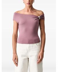 Guess - Haut À Épaules Dénudées Et Détail Bijou - Lyst