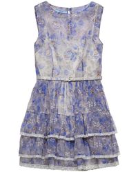 Prada - Mini-Jurk Met Bloemenprint - Lyst