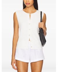 Vince - Ribbed Buttoned Tank Top - Lyst