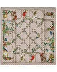 Gucci - Printed Silk Twill Carré Scarf - Lyst