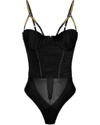 Elisabetta Franchi - Embellished-Strap Bodysuit - Lyst