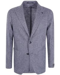 Tagliatore - Montecarlo Herringbone-Weave Notched-Lapels Blazer - Lyst