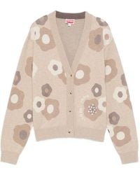 KENZO - Floral-Print Button Cardigan - Lyst