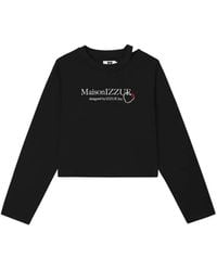 Izzue - Logo-Print Cut-Out T-Shirt - Lyst
