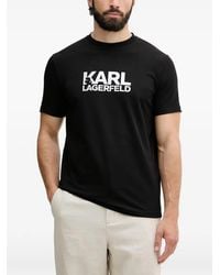 KARL LAGERFELD - Logo-Print Cotton T-Shirt - Lyst