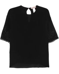 Twinset - Floral-Embroidered T-Shirt - Lyst