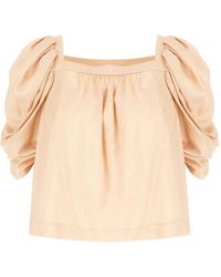 Chloé - Puff-Sleeve Gathered Blouse - Lyst