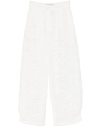 ROWEN ROSE - Floral-Print High-Waist Trousers - Lyst