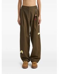 Song For The Mute - Flower-Appliqué Pleated Trousers - Lyst