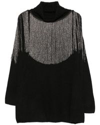 Pinko - Pull Frangé À Col Roulé - Lyst