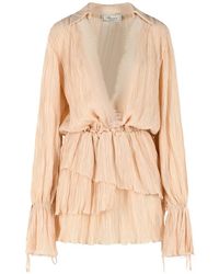 Blumarine - Georgette Plisse' Dress - Lyst