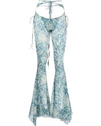 KNWLS - Glimmer Graphic-print Flared Trousers - Lyst