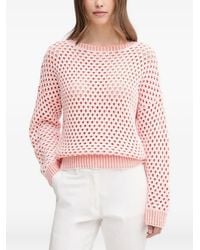 Benetton - Open-Knit Ribbed-Trim Sweater - Lyst