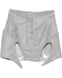 MITILIANE COUTURE - Rhinestone-Embellished Cut-Out Mini Skirt - Lyst