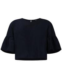 Weekend by Maxmara - Bell-Sleeve Cropped Boxy Blouse - Lyst