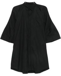 Sacai - Pleated-Back Wide-Sleeve Mini Shirt Dress - Lyst
