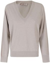 Herno - Sequin-Embellished V-Neck Sweater - Lyst