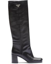 Prada - Leather Knee-high Boots 65 - Lyst