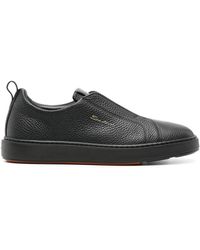 Santoni - Slip-On-Sneakers aus Leder - Lyst