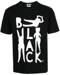 COMME DES GARÇON BLACK - T-shirt en coton à imprimé graphique - Lyst