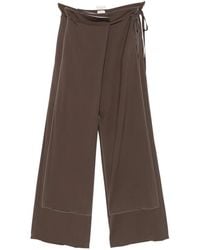 Alysi - Wrap-Front Wide-Leg Trousers - Lyst