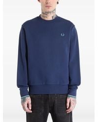 Fred Perry - Crew-Neck Logo-Embroidered Sweatshirt - Lyst