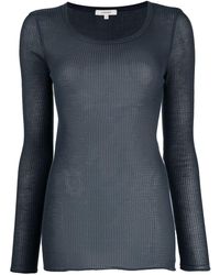 Lemaire - Ribbed-knit Long-sleeved Silk Top - Lyst