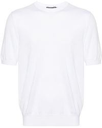 Canali - Cotton-blend Knitted T-shirt - Lyst