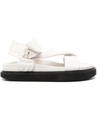 Isabel Marant - Naori Debossed-Logo Leather Sandals - Lyst