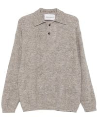 Amaranto - Ribbed-Knit Button-Up Sweater - Lyst