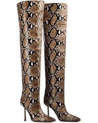 Le Silla - 110Mm Vittoria Snake-Print Boots - Lyst