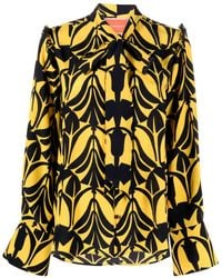 La DoubleJ - Ascot Floral-pattern Silk Shirt - Lyst