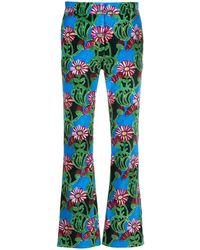 La DoubleJ - Floral-Print Flared Trousers - Lyst